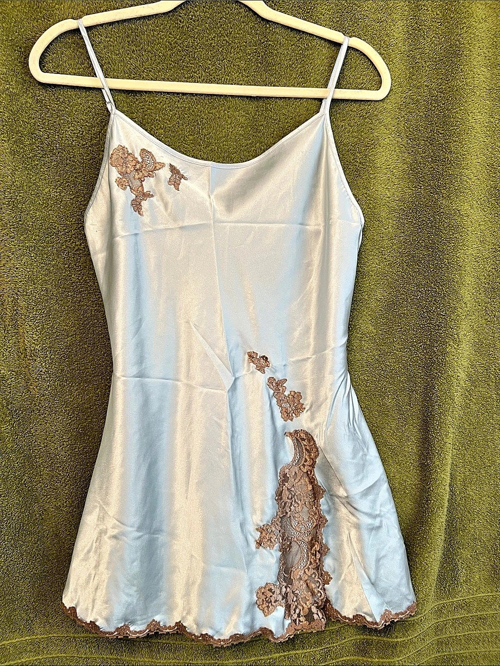 Victoria's Secret Very Sexy Satin Rose Lace-Trim Mini Slip Dress
